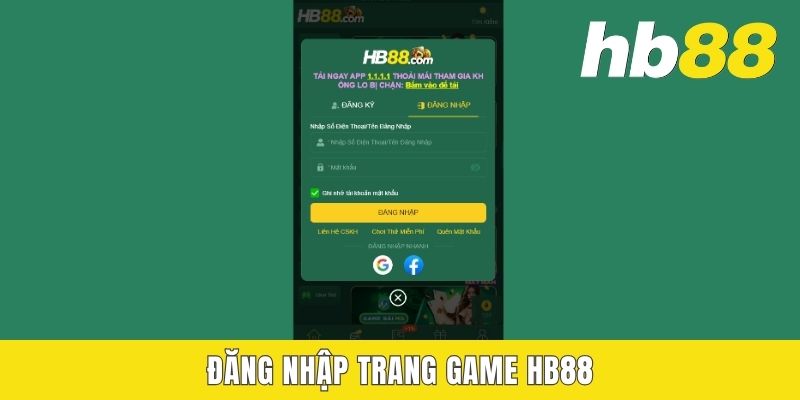 Đăng nhập trang game HB88
